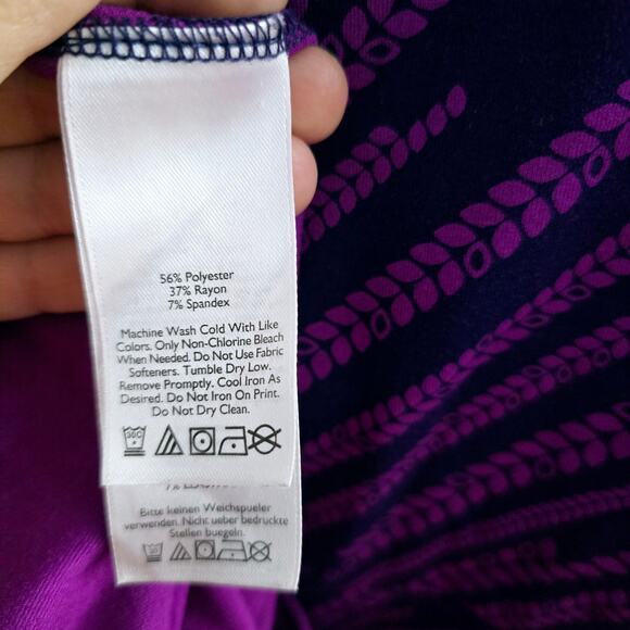Eddie Bauer Purple Print Sleeveless Dress M – Classic, Minimalist, Workwear - Picture 6 of 7